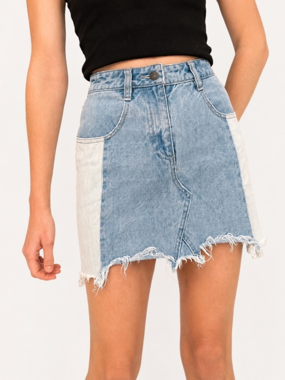 Free People Two Toned Denim Asymmetrical Going Rogue Skirt 💕